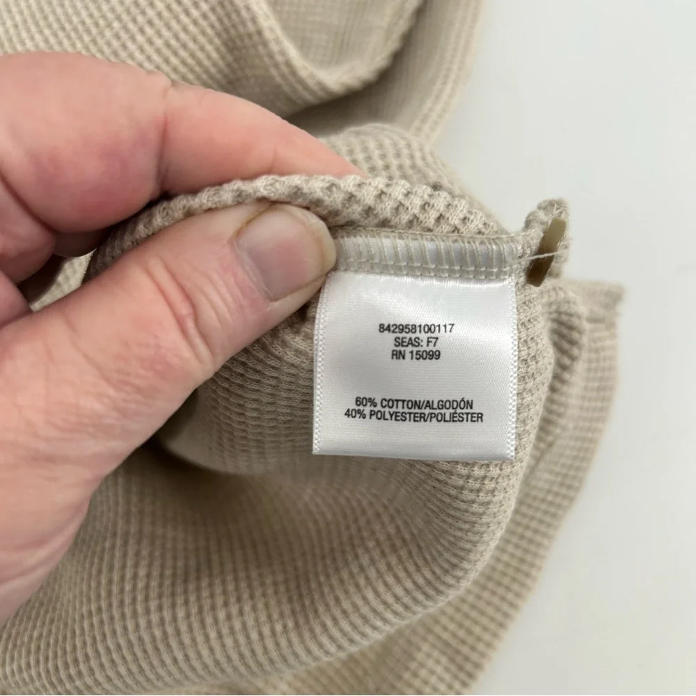 Outdoor Life Chunky Knit Thermal Henley Beachwood Tan Heather Men Size XL NWT - Picture 4 of 10